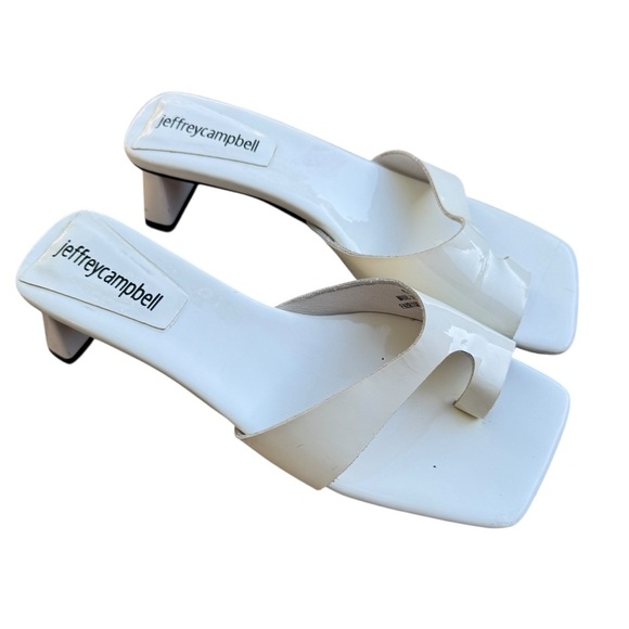 Jeffrey Campbell Teclado Sandals, White Patent, Size 6 - Picture 2 of 9